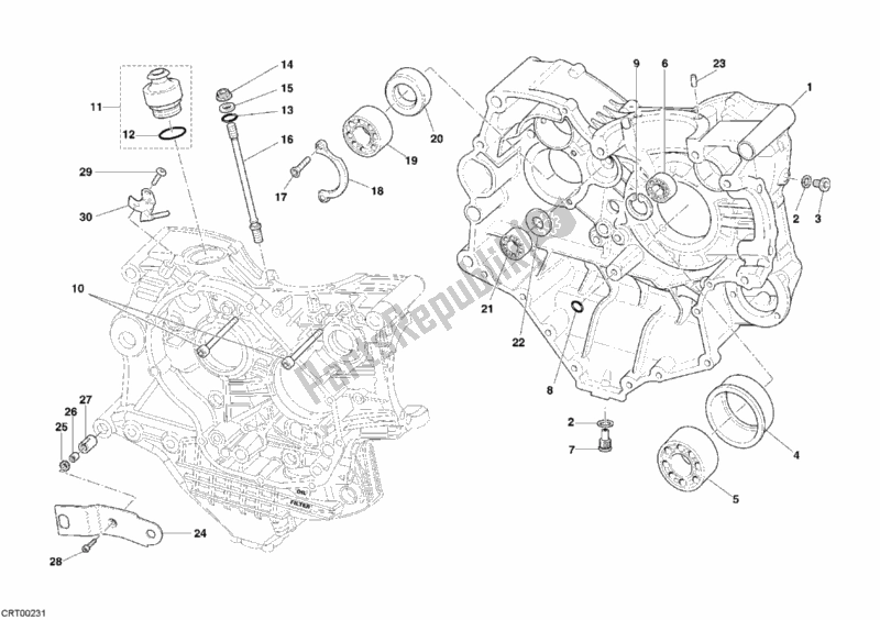 Tutte le parti per il Carter del Ducati Superbike 999 R USA 2005